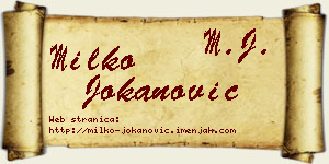 Milko Jokanović vizit kartica